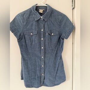 Vintage Levi's Blue XS Snap-Button Down Shirt 100% cotton